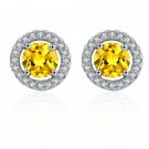 Mdean Stud Earrings For Women White Gold Color Jewelry Aaa Z 2 E4R