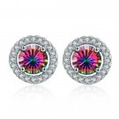 Mdean Stud Earrings For Women White Gold Color Jewelry Aaa Z 3 E4R