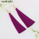Mecresh 5 Colors Fiber Long Tassel Earrings Fashion Jewelry E4R