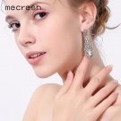 Mecresh Crystal Wedding Long Earrings For Women Silver Champ 2 E4R