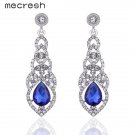 Mecresh Crystal Wedding Long Earrings For Women Silver Champ E4R