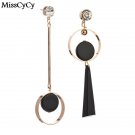 Misscycy Fashion Asymmetry Gold Color Rhinestone Long Earrin E4R