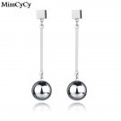 Misscycy Fashion Plated Silver Earrings For Women Copper Bal E4R