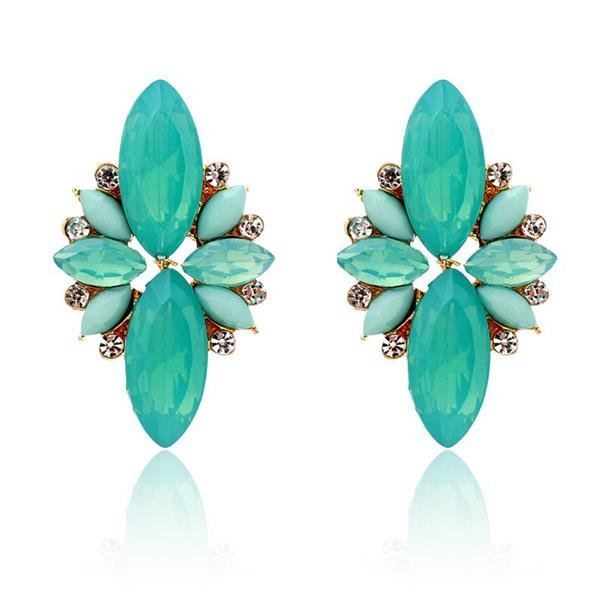 New Elegant Opal Stone Stud Earrings Crystal Earrings F 2 E4R