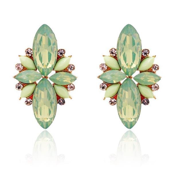 New Elegant Opal Stone Stud Earrings Crystal Earrings F E4R