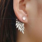 New Fashion Brincos Imitation Pearl Heart Crystal Flower Bow 2 E4R