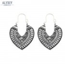 New Fashion Jewelry Vintage Silver Color Hollow Heart Drop E E4R