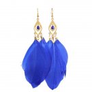 New Fashion Ladies Charming 3 Piece Feathers Drop Pendant Ea 2 E4R