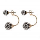New Fashion Style Crystal Stud Earring Double Sided Bea 2 E4R