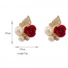 New Hot Fashion Fine Excellent Jewelry Red Rose Butterf E4R