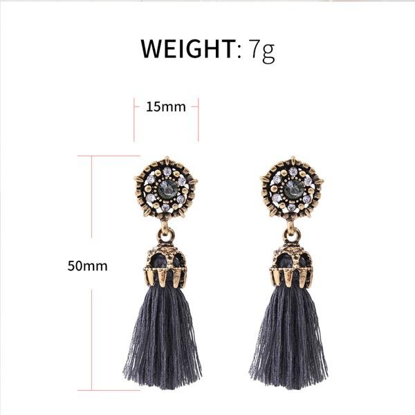 New Rhinestone Long Tassel Dangle Earrings For Women Thread 2 E4R