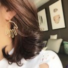 New Trend Fashion Gold Tone Face Hand Statement Dangle 2 E4R