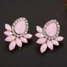 New Women S Fashion Earrings Rhinestone Gray Pink Glass E4R