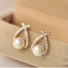 Nice Shopping Fashion Gold Crystal Stud Earrings Brinco E4R