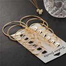 Oppohere 6 Pair Set Vintage Gold Color Big Circle Hoop Earri E4R