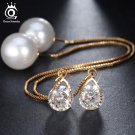 Orsa Jewels New Water Drop Shape Austrian Crystal Long Stud E4R