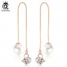 Orsa Jewels New Water Drop Shape Austrian Crystal Long Stud 2 E4R