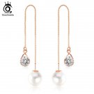 Orsa Jewels New Water Drop Shape Austrian Crystal Long Stud 3 E4R