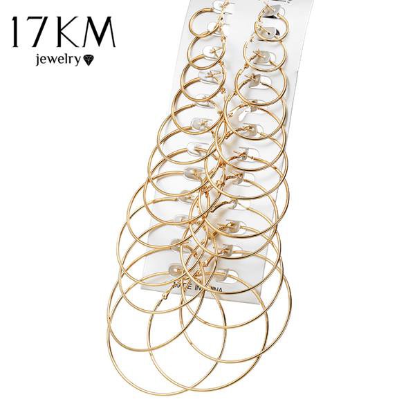 Oversize Big Circle Hoop Earring Set For Women Simple P 4 E4R