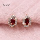 Pataya Geometry Vintage Earrings 585 Rose Gold Bohemian Whit E4R