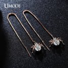 Prepiece Long Spider Shaped Round Cut Clear Cz Brincos Gold 2 E4R