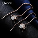 Prepiece Long Spider Shaped Round Cut Clear Cz Brincos Gold 3 E4R