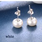 Real Freshwater Pearl Silver 925 Stud Earrings Black Natural 3 E4R