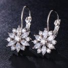 Rose Gold Color Crystal Flower Stud Earrings For Women E4R