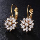 Rose Gold Color Crystal Flower Stud Earrings For Women 2 E4R