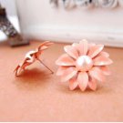Saatleri Stud Earring Women Lady Lovely Daisy Flower Pearl O 2 E4R