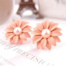 Saatleri Stud Earring Women Lady Lovely Daisy Flower Pearl O E4R