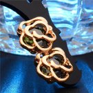 Shuangr Charming 2pcs 1pair Gold Color 100 Cubic Zirconia Cz 2 E4R