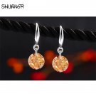 Shuangr Fashion Rhodium Color Drop Earring For Women Silver E4R