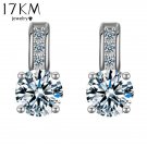 Silver Color Crystal Earring Brincos Stud E4R