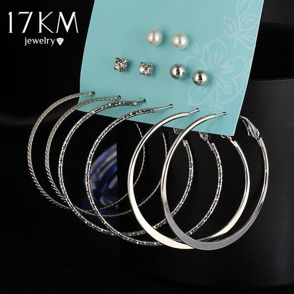 Simulated Pearl Clip Cuff Earring Set For Women Vintage 2 E4R