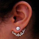Spalking Crystal Jacket Flower Stud Earrings For Women Fashi 2 E4R