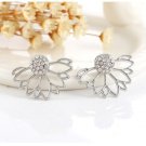 Spalking Crystal Jacket Flower Stud Earrings For Women Fashi E4R