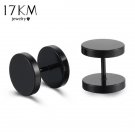 Stainless Steel Earrings Double Sided Round Bolt Stud E 2 E4R