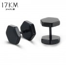 Stainless Steel Earrings Double Sided Round Bolt Stud E E4R