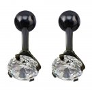 Surgical Steel Earrings Round Cubic Zirconia Ear Studs Small 2 E4R