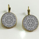 Suteyi Charm Mandala Glass Earrings On Bronze Earring Om Sym E4R