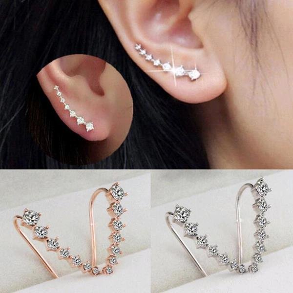 Tomtosh High Quality New Four Claw Earrings 1 Pair Of S E4R
