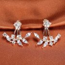 Tomtosh Korean Zircon Elegant Gold Leaf Leaves Asymmetric Cr 2 E4R