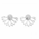Tomtosh Lotus Crystal Jacket Flower Stud Earrings For W 4 E4R