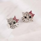 Tomtosh Lovely Silver Plated Small Cute Hello Kitty Earrings E4R