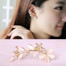 Tomtosh New 1pc Flower Shape Rhinestone Left Ear Cuff C E4R