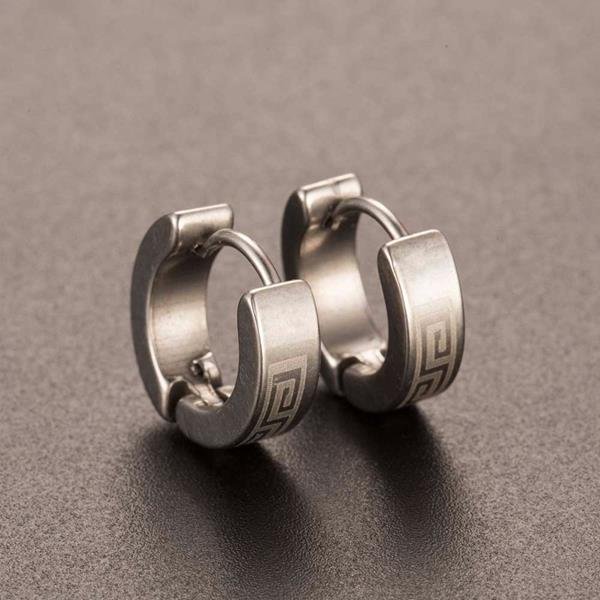 Tomtosh New Design1 Pair Cool Punk Men S Stainless Steel Hoo 2 E4R