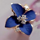 Tomtosh New Elegant Noble Blue Flower Ladies Gold Rhine 3 E4R