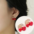 Tomtosh New Fashion Lovely Red Cherry Earrings Rhinesto E4R