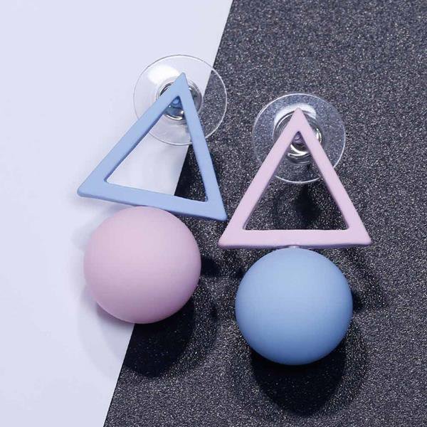 Tomtosh Triangle Different Candy Color Earrings For Women 20 E4R